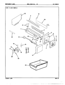 Ice Maker Diagram and Parts List for 21804A  Admiral Refrigerator