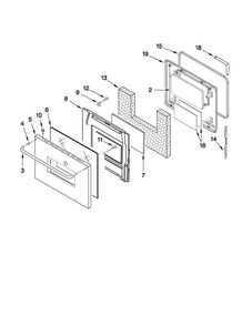 Oven Door Parts Diagram and Parts List for CWE4800ACE27  Maytag Wall Oven