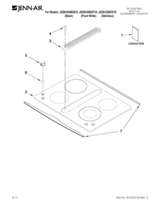 Cooktop Parts Diagram and Parts List for JED8430BDF18  Jenn-Air Cooktop