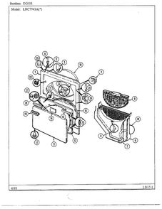 Door Diagram and Parts List for 7743A REV A Norge Dryer