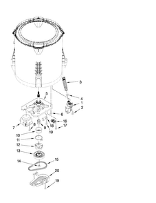 Gearcase, Motor And Pump Parts Diagram and Parts List for MVWC360AW0  Maytag Washer