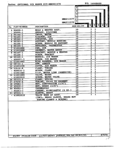 Optional Ice Maker Kit Page 2 Diagram and Parts List for HMG211570  Admiral Refrigerator