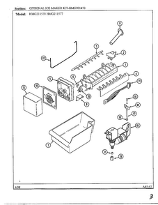 Ice Maker Kit Diagram and Parts List for HMG211577  Admiral Refrigerator