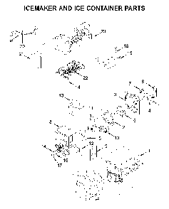 Icemaker and ice container parts Diagram and Parts List for MFI2570FEZ08  Maytag Refrigerator