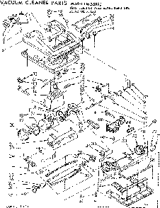 Nozzle And Motor Assembly Diagram and Parts List for 11635990  Kenmore Upright Vacuum