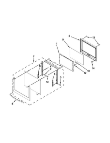 Upper Oven Door Diagram and Parts List for MEW7627AB01  Maytag Wall Oven