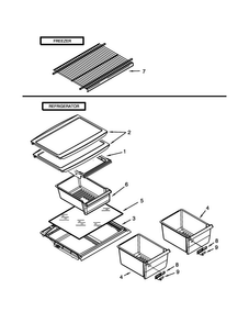 Shelf Parts Diagram and Parts List for A8TXNGFBW01  Amana Refrigerator