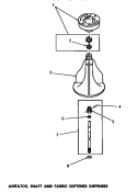 AGITATOR, SHAFT & FABRIC SOFTENER DISP Diagram and Parts List for DA6073  Amana Washer