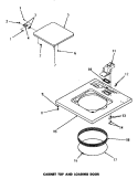 CABINET TOP & LOADING DOOR Diagram and Parts List for DA9011  Speed Queen Washer