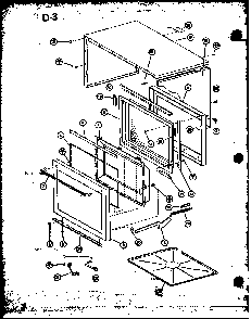 Door And Outer Cabinet Diagram and Parts List for RL6-5ET P76251-3M Amana Microwave