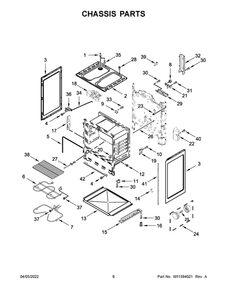 Chassis Parts Diagram and Parts List for ACR4503SFW7  Amana Range