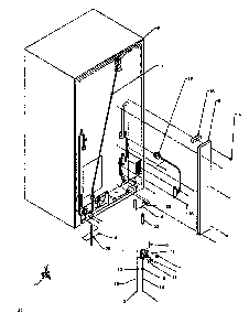 Cabinet Back Diagram and Parts List for SXD19NL-P1168802WL  Amana Refrigerator
