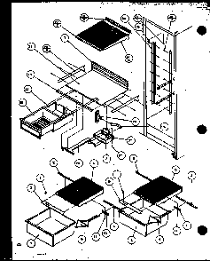 Refrigerator Shelving And Drawers Diagram and Parts List for SZI20ML-P1120101WL  Amana Refrigerator