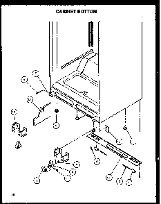 Cabinet Bottom Diagram and Parts List for TA18R2L-P1158306WL  Amana Refrigerator