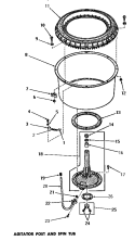 AGITATOR POST & SPIN TUB Diagram and Parts List for DA6191  Amana Washer