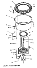 AGITATOR POST & SPIN TUB Diagram and Parts List for DA6070  Amana Washer