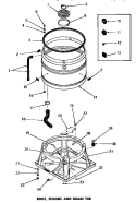 BOOT, CHASSIS & DRAIN TUB Diagram and Parts List for DA3211  Amana Washer