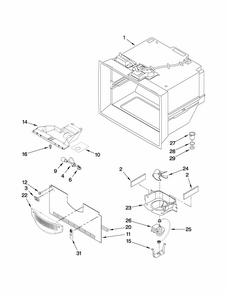 Freezer Liner Parts Diagram and Parts List for GB6525PEAW3  Maytag Refrigerator