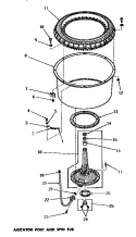 AGITATOR POST & SPIN TUB Diagram and Parts List for DA3820  Amana Washer