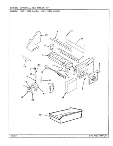 Optional Ice Maker Kit Diagram and Parts List for 21924-7A  Admiral Refrigerator