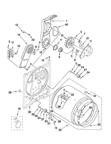 Bulkhead Parts Diagram and Parts List for MEDC100YQ0  Maytag Dryer