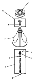 AGITATOR, SHAFT & FABRIC SOFTENER DISP Diagram and Parts List for FA9211  Amana Washer