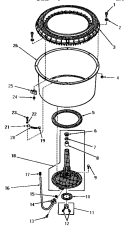 AGITATOR POST AND SPIN TUB Diagram and Parts List for FA9211  Amana Washer