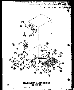 Compressor & Condensor 20 Cu. Ft. Diagram and Parts List for T16N-C-P60236-42WC  Amana Refrigerator