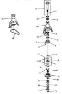 MAIN BEARING ASSY AND SPIN BELT Diagram and Parts List for FA9151  Amana Washer