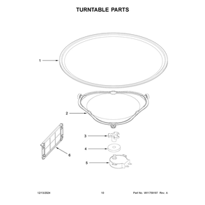 Turntable Parts Diagram and Parts List for MMV1175JZ02  Maytag Microwave