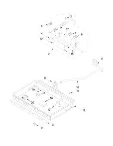 Burner Box, Gas Valves And Switches Diagram and Parts List for JLRP430WP00  Jenn-Air Range
