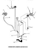 PRESSURE SWITCH, RESERVOIR & DRAIN VALVE Diagram and Parts List for FA3820  Amana Washer