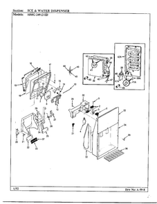 Ice And Water Dispenser Diagram and Parts List for 24912-0A  Admiral Refrigerator