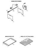 ROTISSERIE, GRIDDLE & CUTTING BOARD Diagram and Parts List for 817000  Litton Cooktop