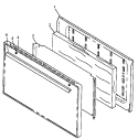 OVEN DOOR ASSY Diagram and Parts List for RLN330UW P1143073N W Amana Cooktop