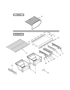 Shelf Parts Diagram and Parts List for ART308FFDW01  Amana Refrigerator