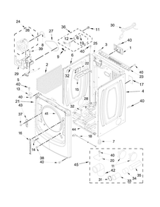 Cabinet Parts Diagram and Parts List for MGD5500FC0  Maytag Dryer