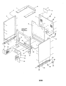 Cabinet Diagram and Parts List for ARG3600L-P1143362NL  Amana Range