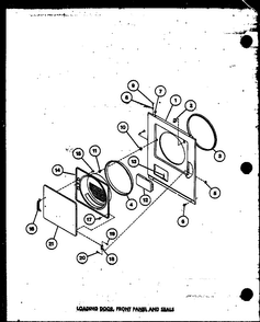 Loading Door Diagram and Parts List for TGA800 P75752-6W Amana Dryer