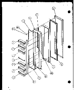 Freezer Door Diagram and Parts List for 36041W-P1122101WW  Amana Refrigerator