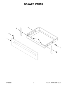 Drawer Parts Diagram and Parts List for MGR6600FB7  Maytag Range