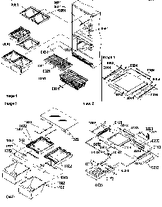 Shelving Assemblies Diagram and Parts List for BX22S5W-P1196707WW  Amana Refrigerator