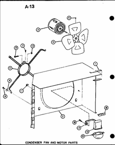 Condenser Fan And Motor Parts (erhq48-001a/p55201-95c) (erhq48-003a/p55201-96c) (erhq60-001a/p55201-97c) (erhq60-003a/p55201-98c) Diagram and Parts List for D55338-15  Amana Air Conditioner