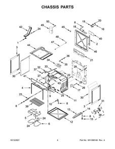Chassis Parts Diagram and Parts List for YAES6603SFW3  Amana Range
