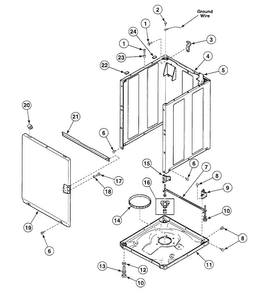 Cabinet Diagram and Parts List for SWT2A0LN  Speed Queen Washer