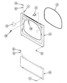 Front Panel Diagram and Parts List for SDE307LF1500  Speed Queen Dryer