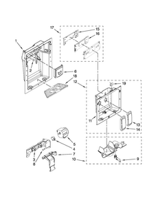 Dispenser Front Parts Diagram and Parts List for JS42PPDUDB02  Jenn-Air Refrigerator