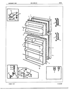 Doors/miscellaneous Diagram and Parts List for 18080A  Admiral Refrigerator