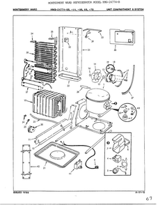 Unit Compartment And System Diagram and Parts List for 2477AB  Admiral Refrigerator
