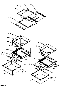 Refrigerator Shelving And Drawers Diagram and Parts List for SS22NBW-P1162706WW  Amana Refrigerator